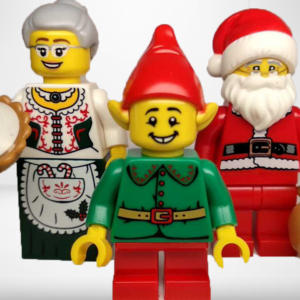Holiday Minifig Bundle – Santa, mrs Claus, elf, and MEGA Mystery pack