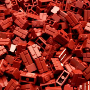 100 New Dark Red 1×2 Masonry Brick Pieces