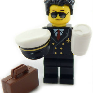 LEGO Pilot Minifig – with briefcase and coffee