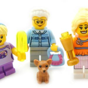 3 Generations – Grandma, Mom, and Daughter – LEGO Minifig Bundle
