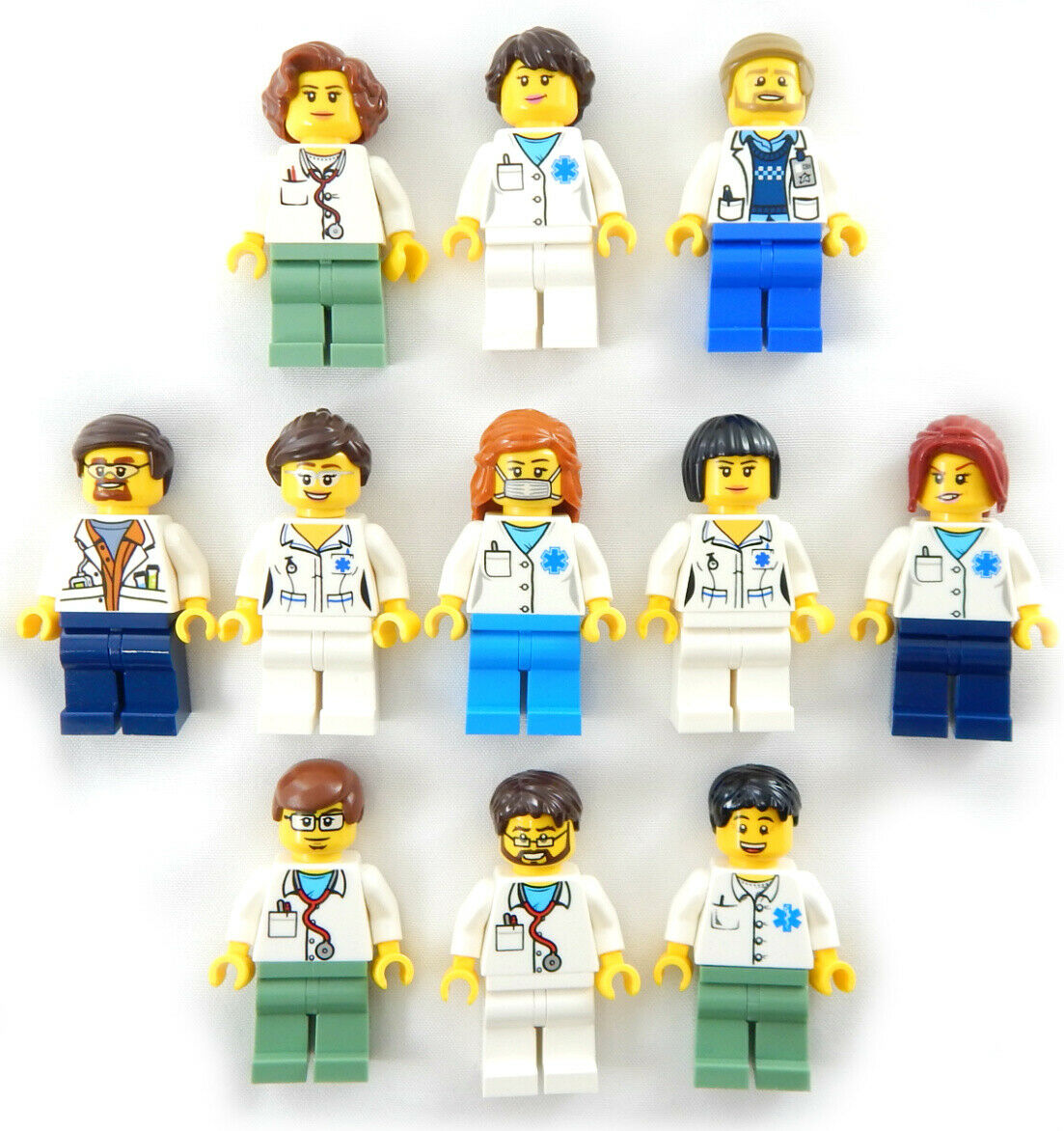 Nurse Doctor White Scrubs Badge Reel Made With LEGO® Minifigure