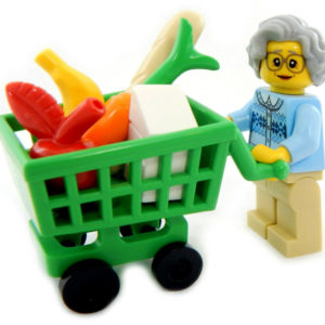 LEGO Grandma Minifig – with Shopping Cart