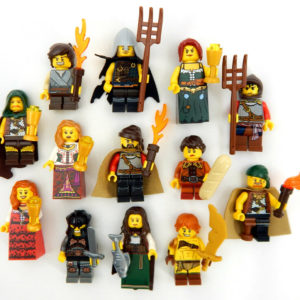 x3 Mystery LEGO Medieval Peasant Minifigs