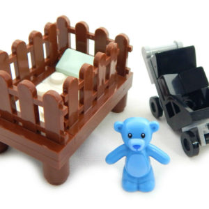 LEGO Baby Accessories Bundle – Crib, Teddy Bear and Stroller