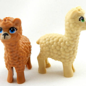 x2 LEGO Alpaca Minifigs – Brown and Tan 