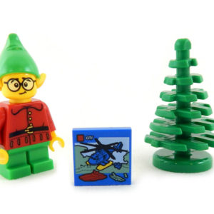 LEGO Elf Minifig with Blue Present and Tree