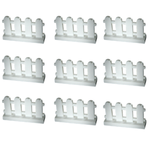 9 LEGO White Fence Pieces