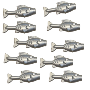 Pack of 10 Silver LEGO Fish