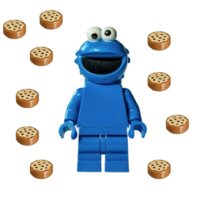 LEGO Sesame Street ‘Cookie Monster’ Minifig – with 10 Cookies
