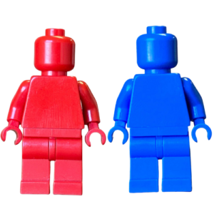 Red and Blue Monochrome LEGO Minifigs