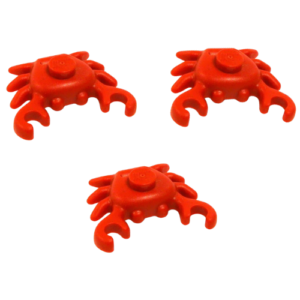 Pack of 3 Red LEGO Crabs