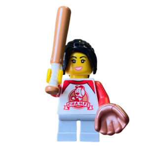 LEGO Baseball Player Minifig – with Bat and Glove (1)