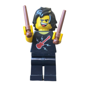 LEGO Drummer Player Minifig – with Drumsticks