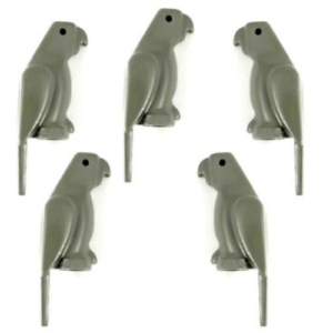 5 Grey LEGO Parrots