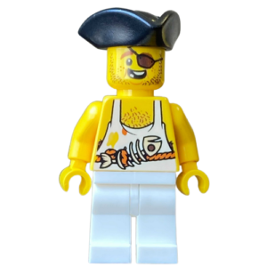 LEGO Pirate Crew Member Minifig – with Fish Bones Shirt