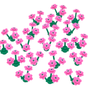 10 LEGO Dark Pink Flowers