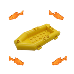 LEGO Yellow Raft and Fish Bundle