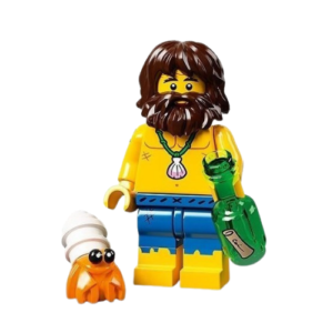 LEGO Shipwreck Survivor Minifig – with Bottle and Crab