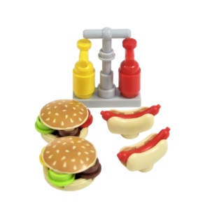 LEGO Hot Dogs, Hamburgers, Ketchup and Mustard Bundle