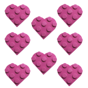 8 LEGO Heart Pieces