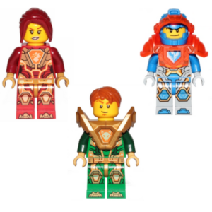 LEGO Nexo Knights Bundle – Aaron, Clay, and Macy Minifigs