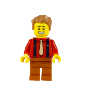 LEGO City Minifig – With Red Overalls and Tie