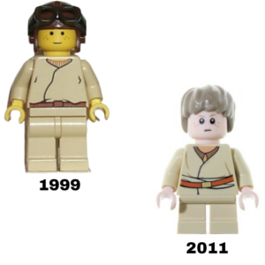 LEGO Star Wars Young Anakin Minifig Bundle (1999 and 2011 Versions)