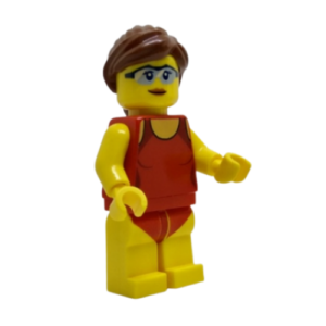 LEGO Lifeguard Minifig in Red Swimsuit (Version 2)