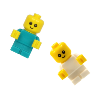 2 LEGO Babies – White and Green Onesies