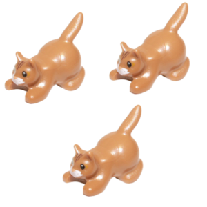 Pack of 3 Brown LEGO Cats
