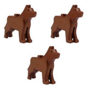 Pack of 3 Brown LEGO Dogs