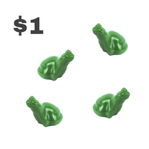 4 Green LEGO Frogs