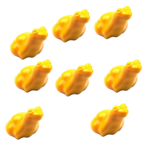 Pack of 8 Yellow LEGO Frogs