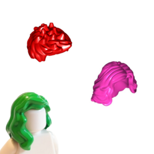 Pack of Red, Pink and Green LEGO Hair Pieces