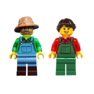 LEGO Farmer Couple Minifigs (in Overalls)