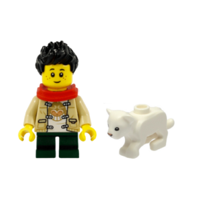 LEGO Kid with Baby White Lion Cub