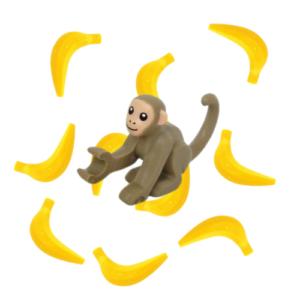 Pack of 10 LEGO Bananas with a Monkey