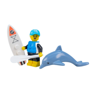 LEGO Paddle Surfer Minifig with Dolphin