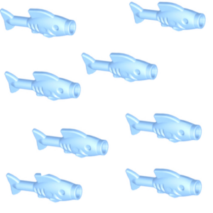 Pack of 8 Light Blue LEGO Fish