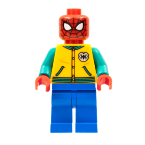 LEGO Spiderman in Orange Letter Jacket Minifig