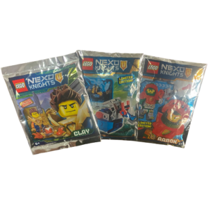 Pack of 3 LEGO Nexo Knights Polybags – Clay, Aaron, and Limited Edition