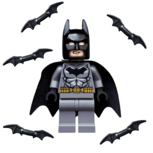LEGO Batman Minifig with 5 Batarangs