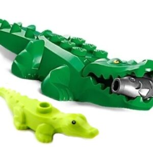 LEGO Crocodile, Baby Crocodile, and fish