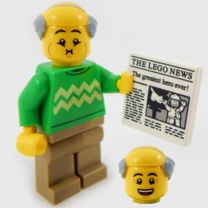 LEGO “Gotta-go Godfrey” with Newspaper
