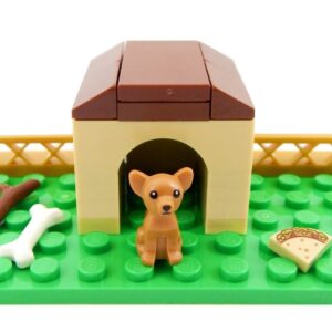 LEGO ChiChi the Chihuahua with Doghouse, stick, bone, and taco
