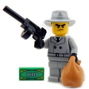 LEGO Mobster “Trenchcoat Terry” with Tommy Gun and Loot