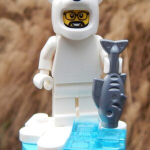 LEGO Polar Bear Dad Minifig on an Ice Drift with a Snack