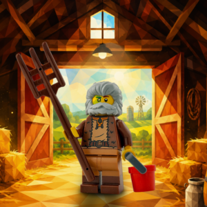 LEGO Old Mac Minifig with Bucket