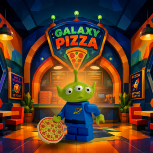 LEGO Toy Story Alien Minifig with Pizza