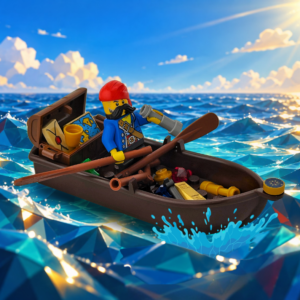 LEGO Pirate in Boat with Treasure